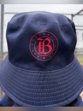 Hello Kitty Navy Bucket Hat with BayFC Logo
